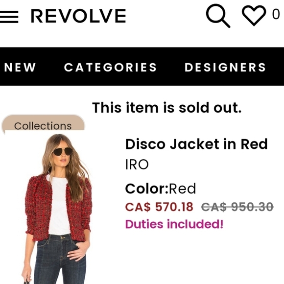 IRO Disco Frayed Metallic Bouclé-Tweed Blazer Jacket Red Wool Open Front 34 2 US - Picture 17 of 17